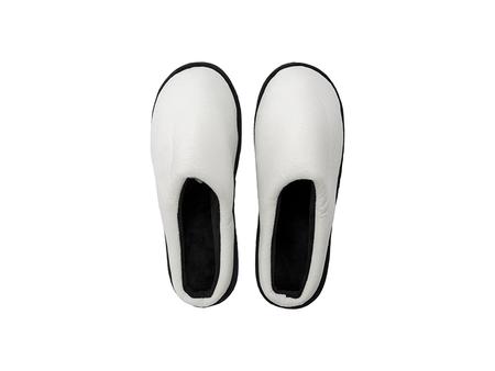 Sublimation Adult Fuzzy  Close Toe Slippers (White/Black, 36-37#)