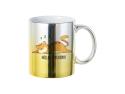 Sublimation Blanks 11oz Gradient Gold/Silver Plated Ceramic Mug