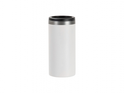 Sublimation Blanks 12oz/350ml Powder Coated Slim Stainless Steel Skinny Can Cooler (White, Matt Sub Coating)