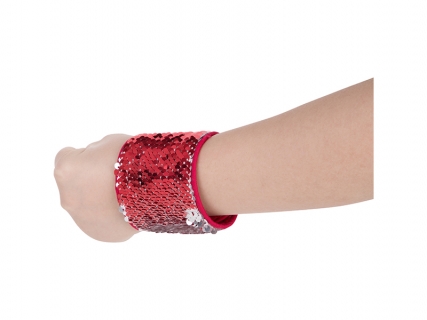 Sublimation Sequin Bracelet (Red W/ White)