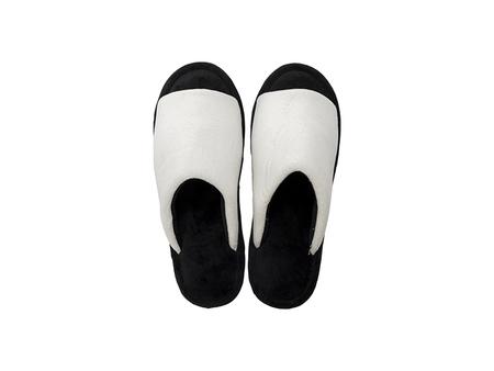 Sublimation Adult Fuzzy Slippers (White/Black, Female 38-39#)