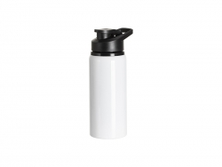 Sublimation Blanks 20oz/600ml White Aluminium Bottle w/ Black Portable Flip Lid