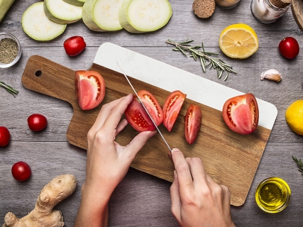 White Marble and Acacia Wood Cutting Board with Handle (15*25*1.3cm)