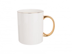 Sublimation 11oz/360ml Gold Rim and Handle Bone China Mug