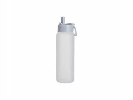 Sublimation Blanks 32oz/950ml Glass Sports Bottle w/ Grey Straw Lid