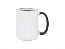 Sublimation 15oz Rim/Handle Mugs - Black