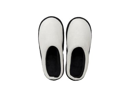 Sublimation Kids Fuzzy  Close Toe Slippers (White/Black, 30-31#)