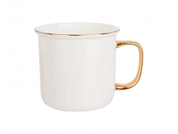 Sublimation 9oz/280ml Gold Rim Handle Bone China Mug