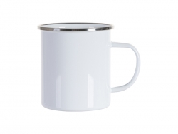 Sublimation Blanks 17oz/500ml Enamel Cup w/ Flat Bottom(White)