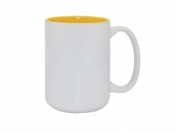 Sublimation 15oz Two-Tone Color Mugs - Yellow