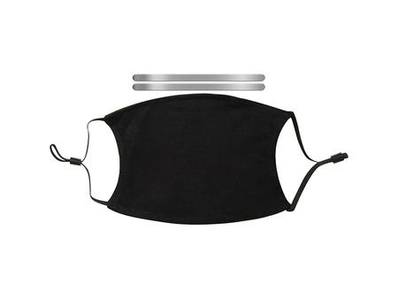 Sublimation Full Cotton Adult Face Mask (Black) w/ Alu Nose Bridge