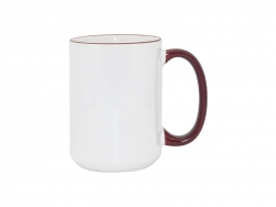 Sublimation 15oz Rim/Handle Mugs - Maroon