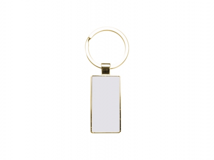 Sublimation Blanks Double Sided Aluminium insert Key Chain 2.2*5.1cm-Gold